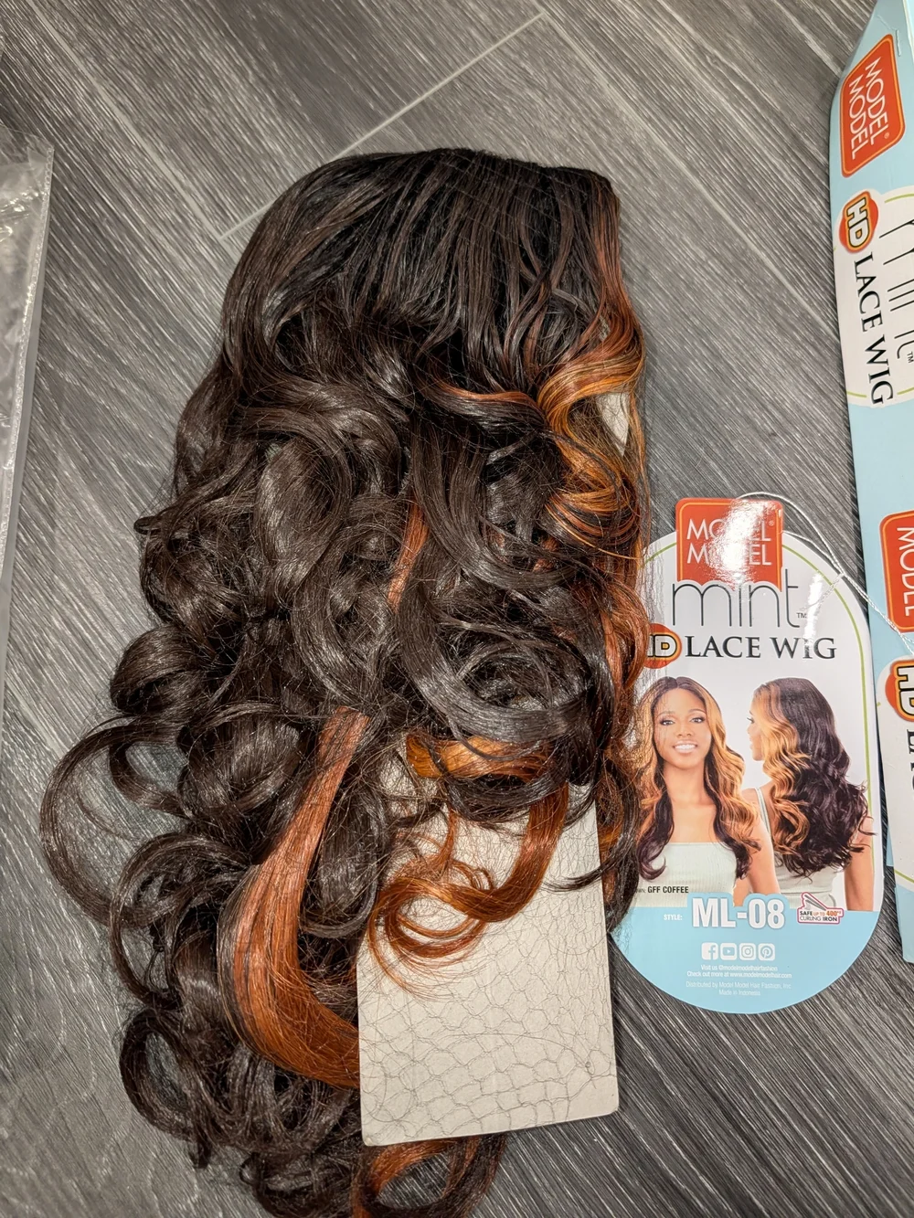 Mint HD Lace Wig ML-08 in Dark Brown with Copper Highlights